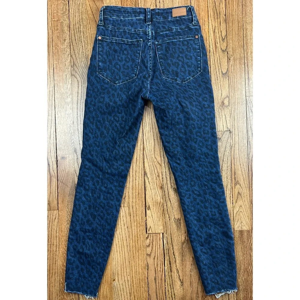 Judy Blue 1|25 Denim Cheetah Blue Jeans Skinny Fit Distressed‎ Size 25x28